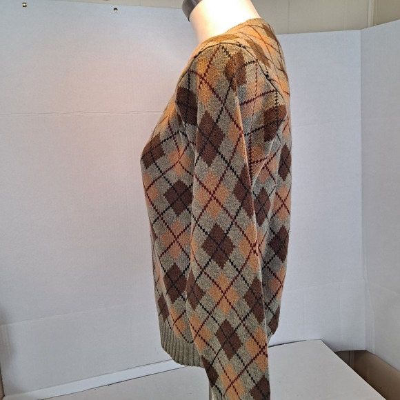Ralph Lauren Sweater Size S Lambswool Cashmere Pullover Argyle Fall Colors - Picture 6 of 7
